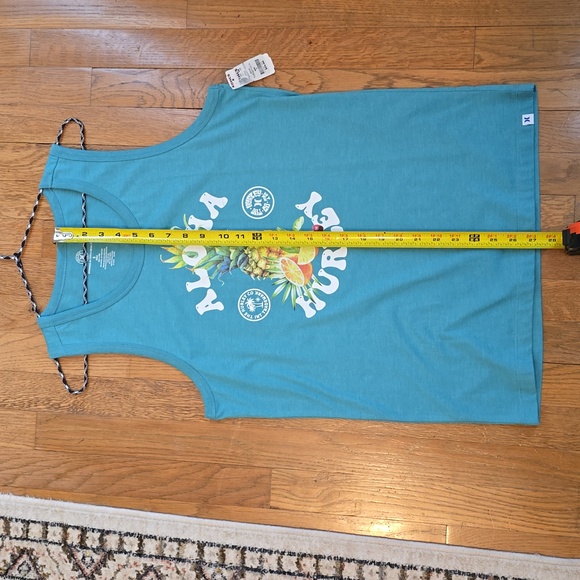 HURLEY BRAND MEN'S TEAL GREEN ALOHA PINEAPPLE HURLEY TANK TOP SIZE SMALL - Picture 15 of 16